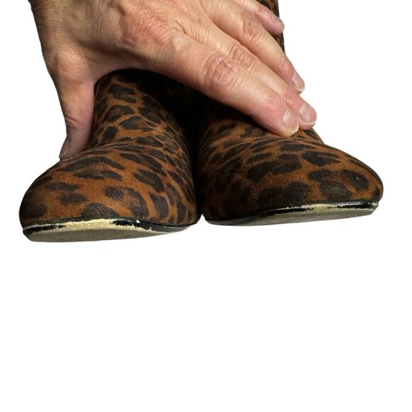 Loft Women's Brown Black Leopard/Cheetah Print Booties Size 7M - Picture 6 of 9